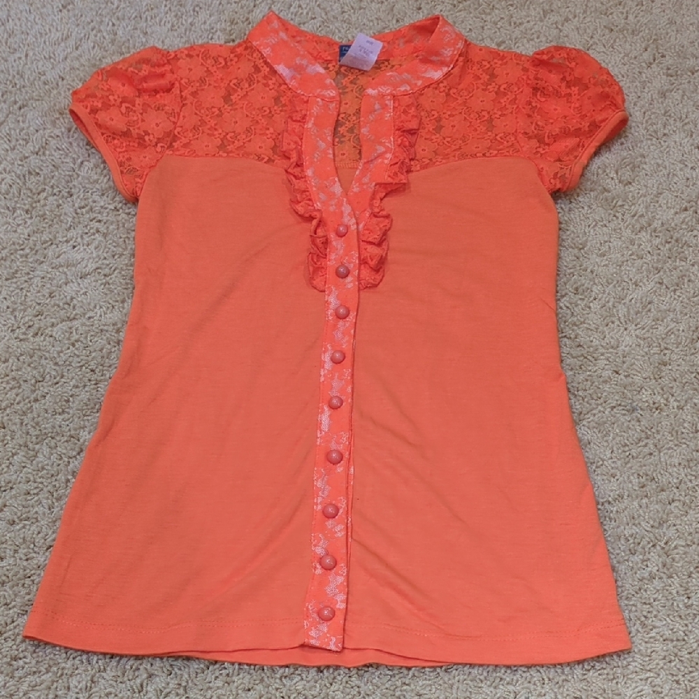 Leyva's Orange Lace Blouse